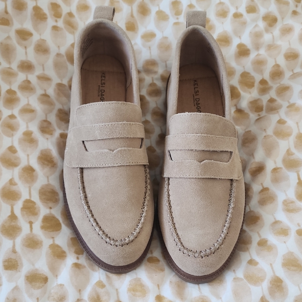 Kelsi Dagger Beige Suede Loafers- Never Worn